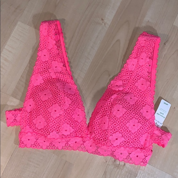 AERIE American Eagle Island Lace Plunge Bralette - Picture 2 of 6